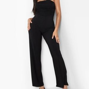 Black ruched jumpsuit